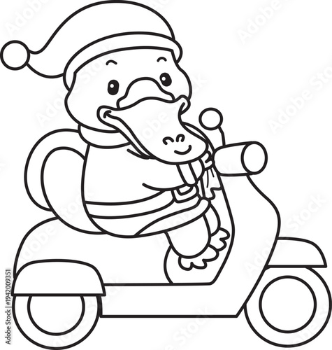 Cute set of platypus sticker with christmas activity. Platypus 