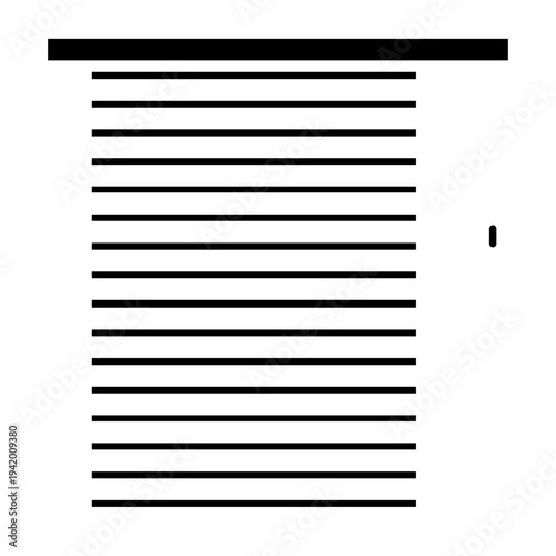 Horizontal Blinds Window Icon – Modern Interior Flat Vector Illustration