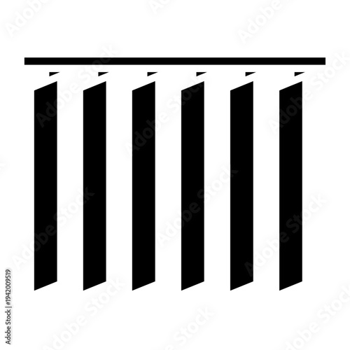 Vertical Blinds Window Icon – Modern Interior Flat Vector