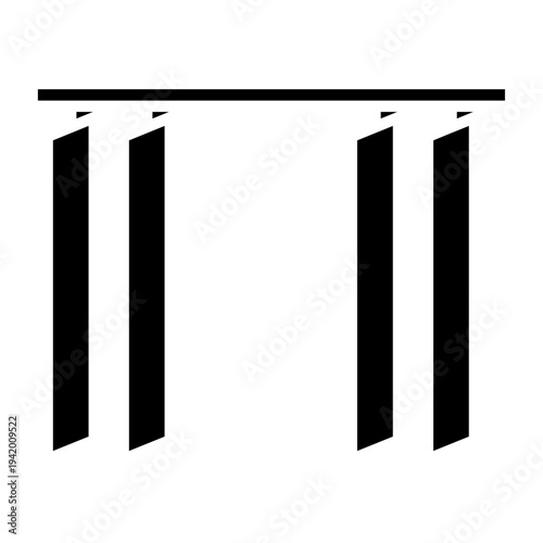 Vertical Blinds Window Icon – Modern Interior Flat Vector