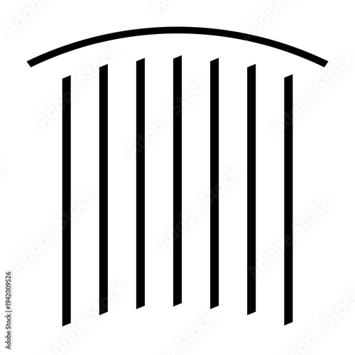 Vertical Blinds Window Icon – Modern Interior Flat Vector