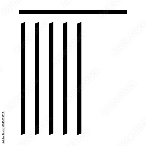 Vertical Blinds Window Icon – Modern Interior Flat Vector