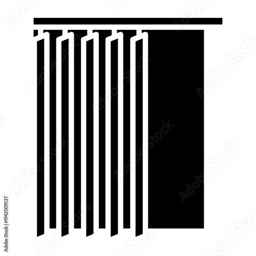 Vertical Blinds Window Icon – Modern Interior Flat Vector