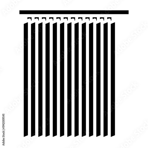 Vertical Blinds Window Icon – Modern Interior Flat Vector