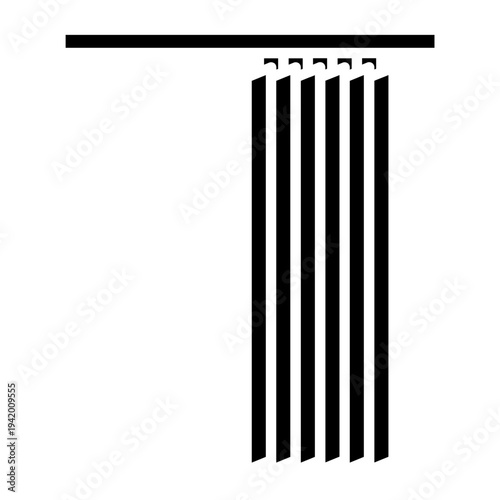 Vertical Blinds Window Icon – Modern Interior Flat Vector