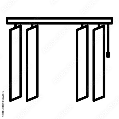 Vertical Blinds Window Icon – Modern Interior Flat Vector