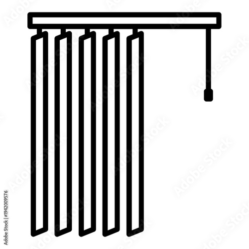 Vertical Blinds Window Icon – Modern Interior Flat Vector