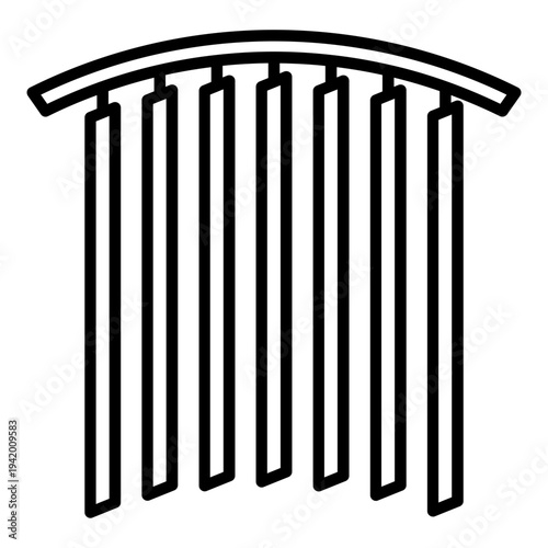 Vertical Blinds Window Icon – Modern Interior Flat Vector