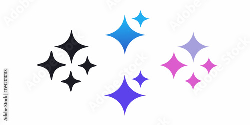 Abstract illustration of sparkling gems in varying shades of blue and pink