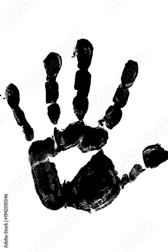 Wallpaper Mural Formato PNG, huella mano de mujer con tinta negra y fondo transparente. Torontodigital.ca