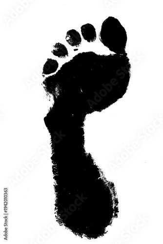 Wallpaper Mural Formato PNG, huella pie izquierdo de mujer, con tinta negra y fondo trasparente. Torontodigital.ca