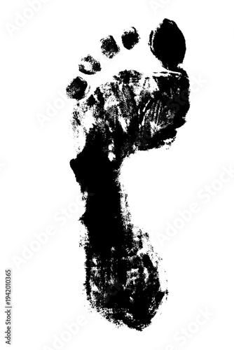 Wallpaper Mural Formato PNG, huella pie izquierdo de mujer, con tinta negra y fondo trasparente. Torontodigital.ca