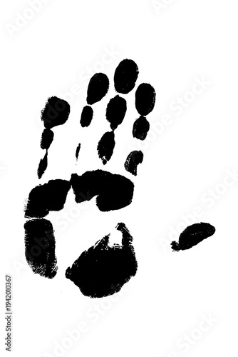 Wallpaper Mural Formato PNG, huella mano de mujer con tinta negra y fondo transparente. Torontodigital.ca