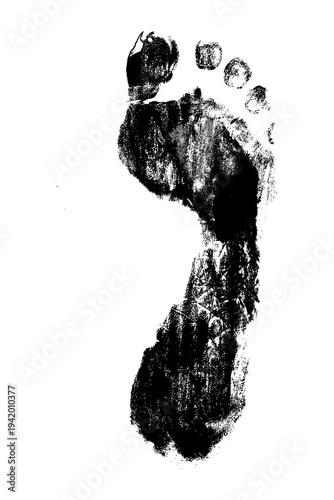 Wallpaper Mural Formato PNG, huella pie derecho de mujer, con tinta negra y fondo trasparente. Torontodigital.ca