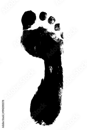 Wallpaper Mural Formato PNG, huella pie derecho de mujer, con tinta negra y fondo trasparente. Torontodigital.ca