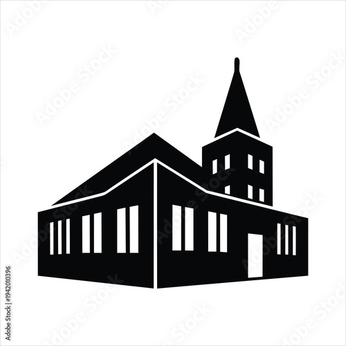 Building Cross Section Silhouette Vector Illustration