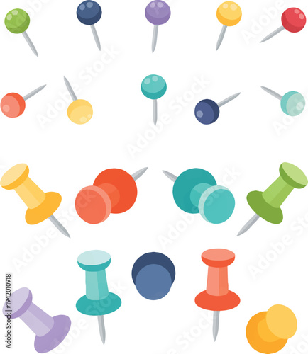 colorful push pins