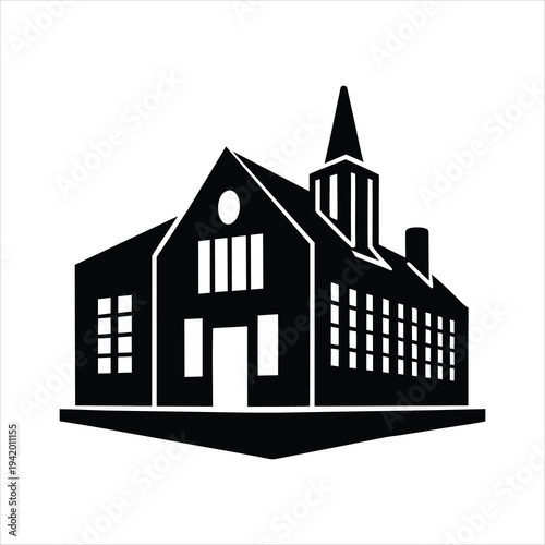 Modern Building Section Icon Vector Illustration