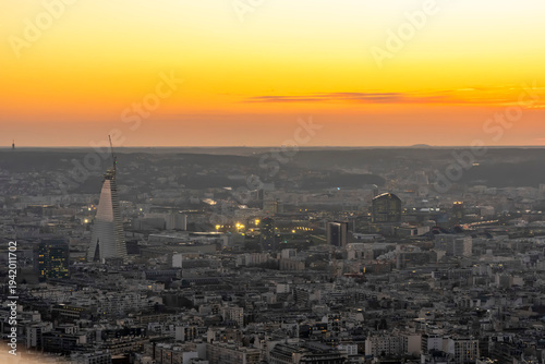 Bild auf Leinwand Paris, France - 03 03 2026: Montparnasse Tower: View of The Triangle Tower build