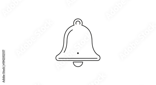 Bell icon in black line art on transparent background