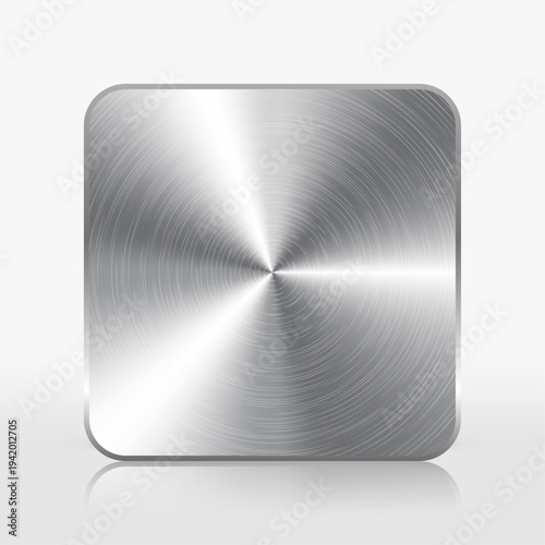 Silver Stainless Steel Brushed Metal Plate Texture. Chrome Metallic Background for UI Interface and App Design Vector Illustration