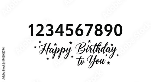 Black lettering with birthday wishes and scattered stars a dark silhouette