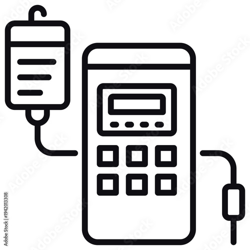Infusion Pump Line Icon