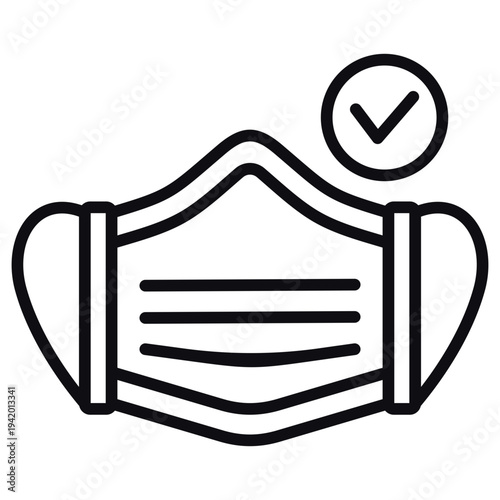 Surgical Mask Line Icon