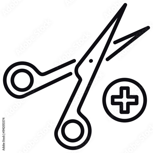 Surgical Scissors Line Icon