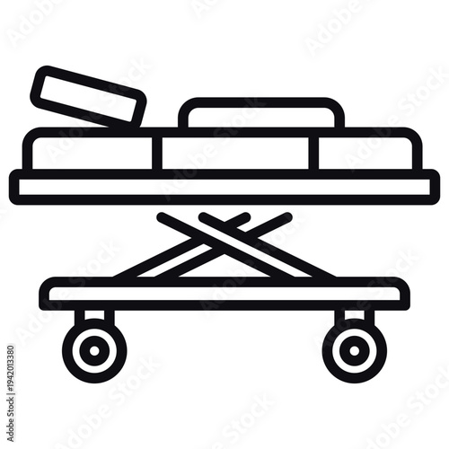 Ambulance Stretcher Line Icon