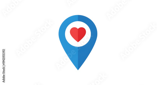 Free Download Love Location Pin Icon  isolated on transparent background	 - GFXLoad