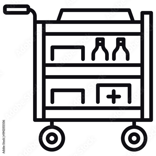 Medical Trolley Line Icon
