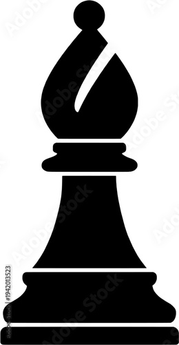 Staunton Chess Bishop Silhouette Classic Bishop Chess Piece Icon
