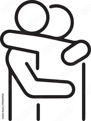 Hug Icon with Human Figures