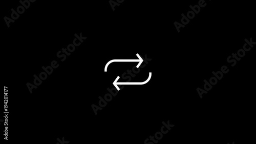 Recycle symbol and arrows indicating animation