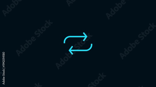 Arrows indicating rotation animation with dark blue background