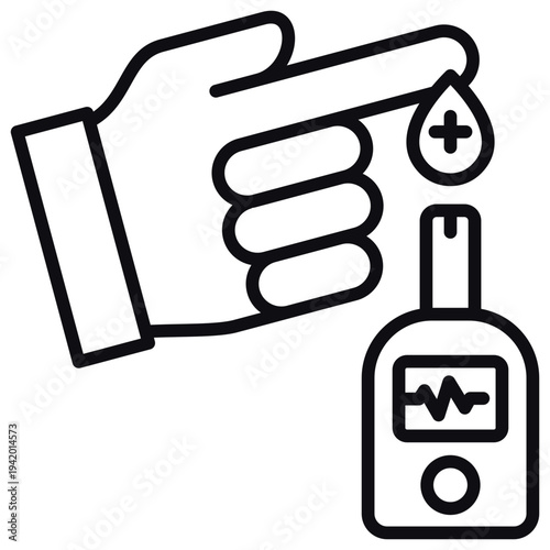 Sugar Blood Level Line Icon