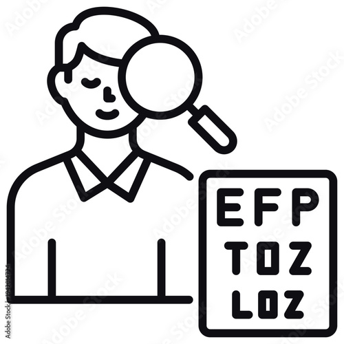 Vision Test Line Icon