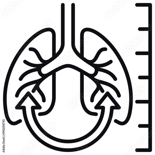 Lung Function Line Icon