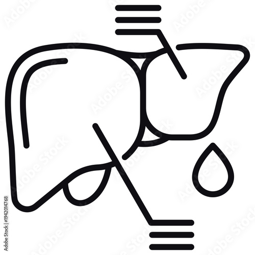 Liver Function Line Icon