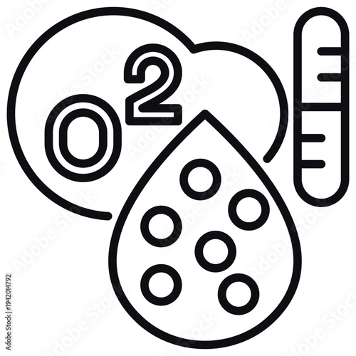 Blood Oxygen Line Icon