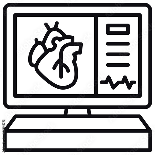 Heart Scan Line Icon