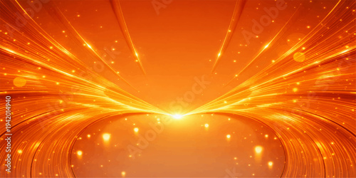 An abstract red heart background features glowing gold waves and shiny star illustrations in a bright magic vector design for a festive Christmas wallpaper backdrop