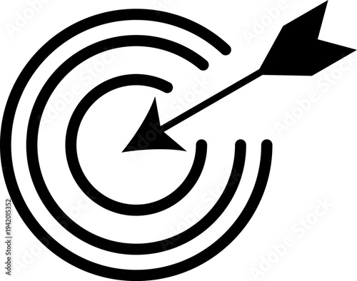 Target illustration with an arrow hitting the outer ring symbolizing precision and focus