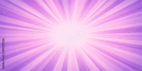Abstract purple and pink background illustration featuring a bright star burst of light rays and glowing energy lines in a vibrant vector art pattern texture for a shine effect wallpaper design