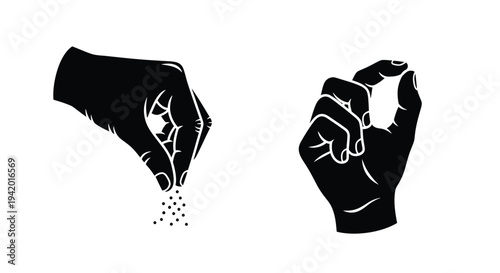 Hands scattering seeds a symbolic gesture of growth silhouette