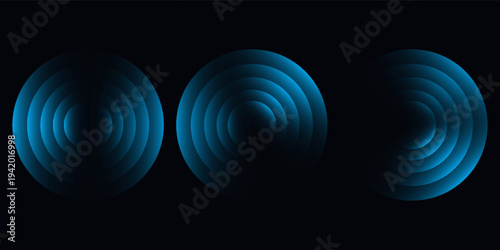 Wifi wave light effect. Radar sensor, beep technology, digital sign.Transparent neon circle symbol. wireless internet connection. Radar or sonar with wireless technology emitting a light effect