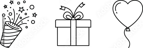 Happy mothers day celebration with gift box and balloons