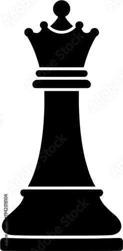 Staunton Chess Queen Silhouette Classic Queen Chess Piece Icon