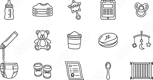 Mother's day icons and symbols for kids and family celebrations